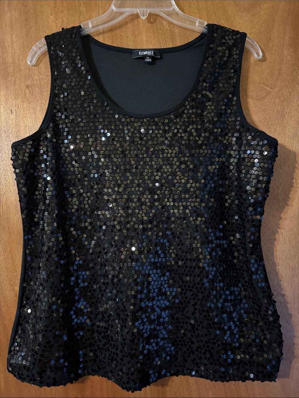 Elementz Black Sequin Sleeveless polyester spandex Camisole